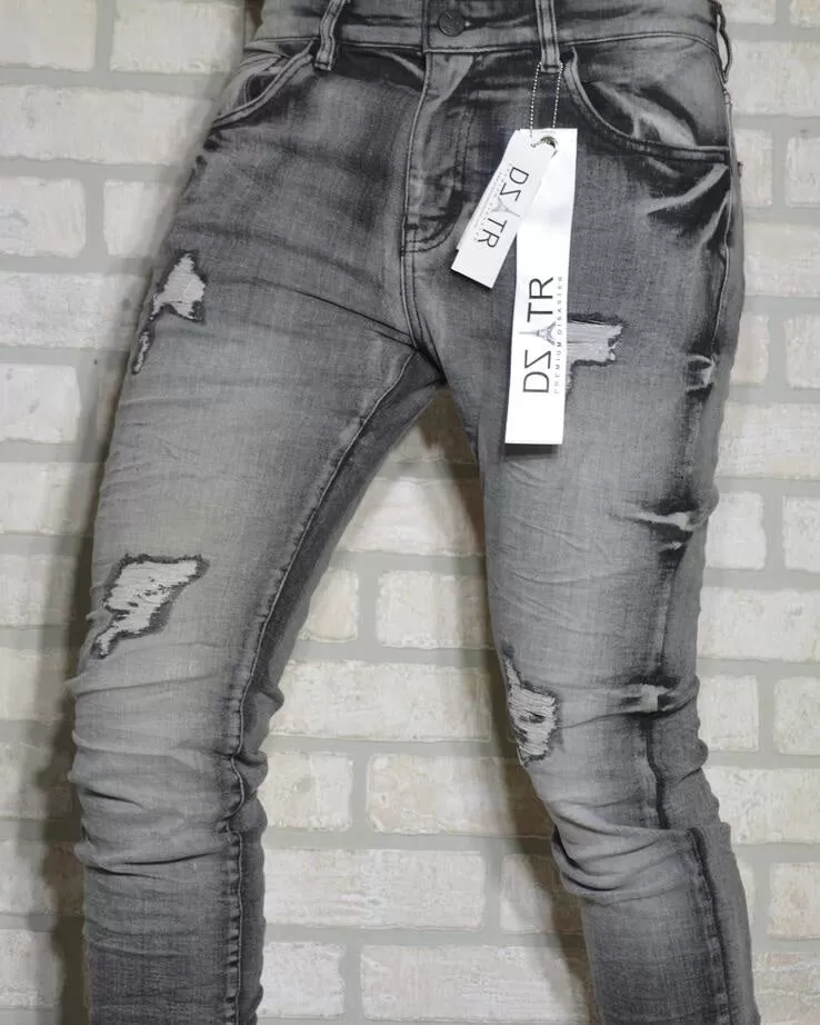 Distressed Washed Denim