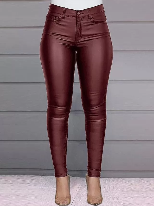 Elevate Your Style with Women's Slim Black Wine Pants for Fall and Winter Fashion