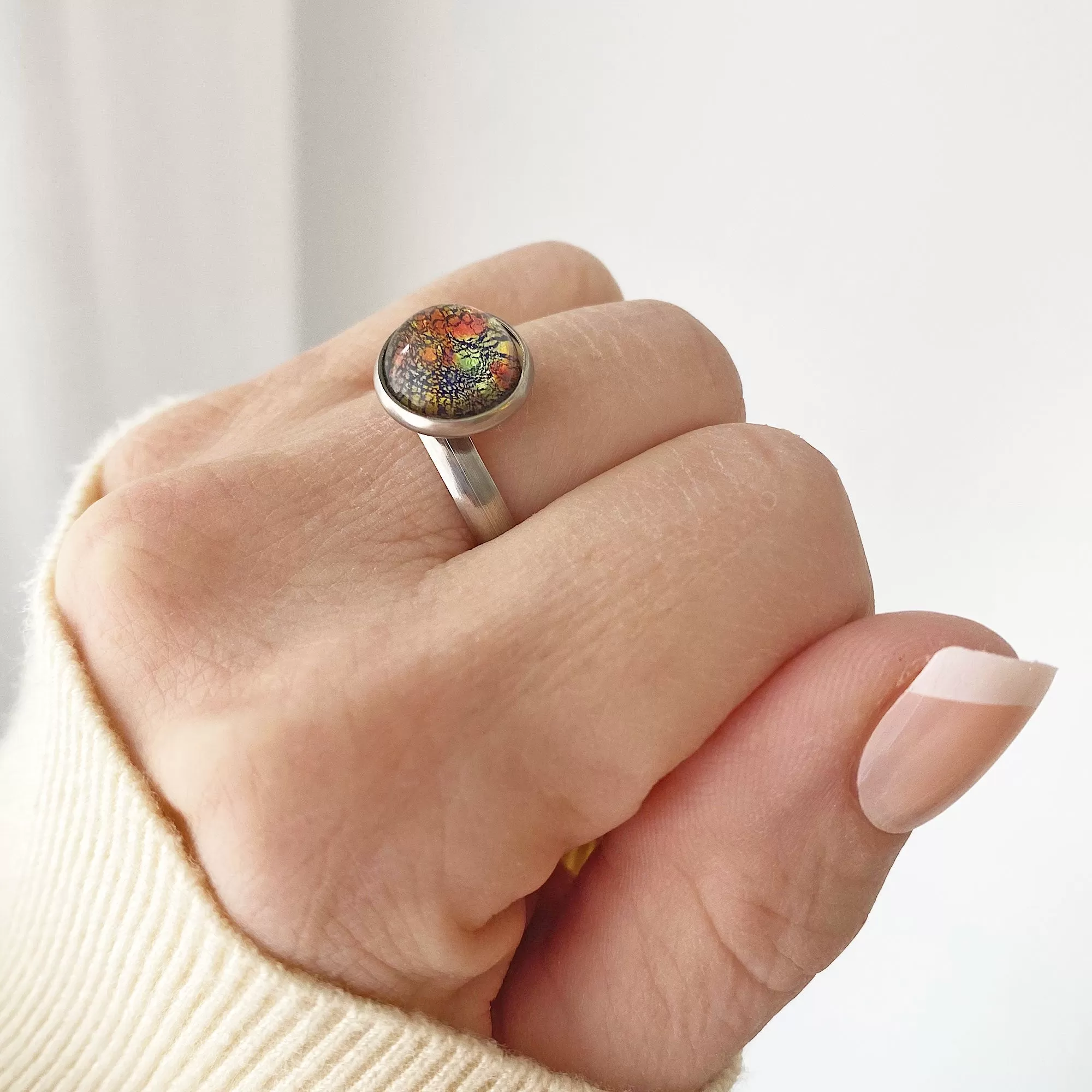 ELROY fire opal cocktail ring