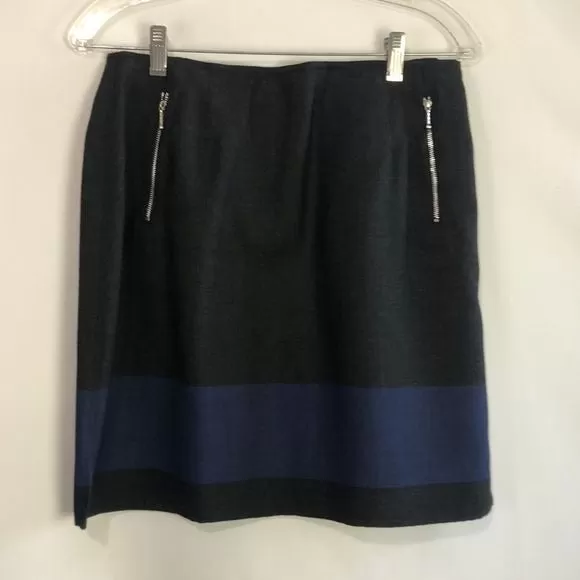 Emanuel Grey/BlueStriped Skirt Set