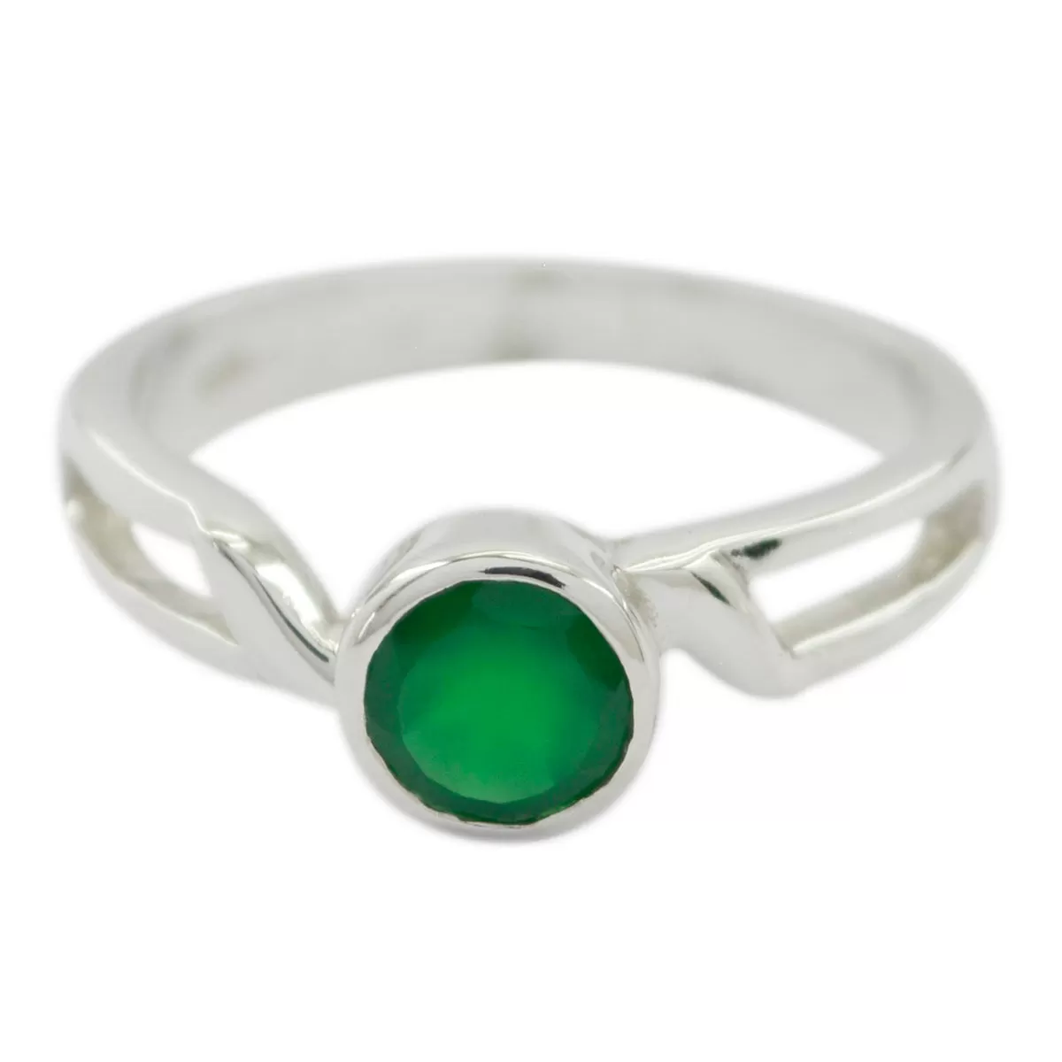 Engaging Stone Green Onyx 925 Sterling Silver Ring Jewelry Chain