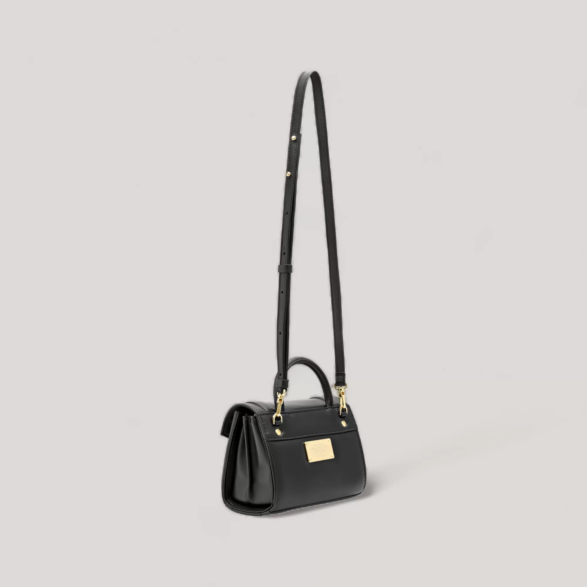 Faith Mini - Top Handle Bag - Black Ink Corn Leather