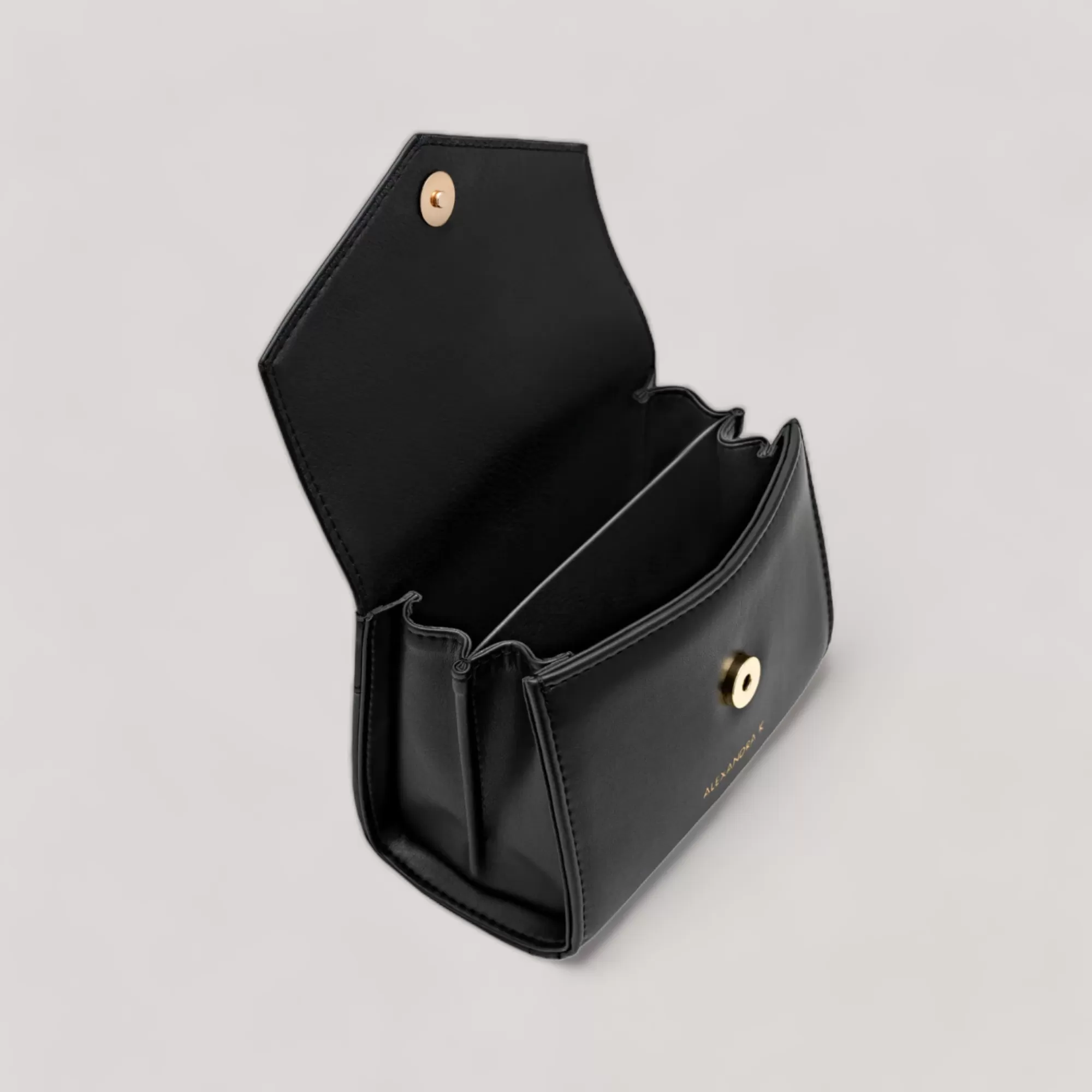 Faith Mini - Top Handle Bag - Black Ink Corn Leather