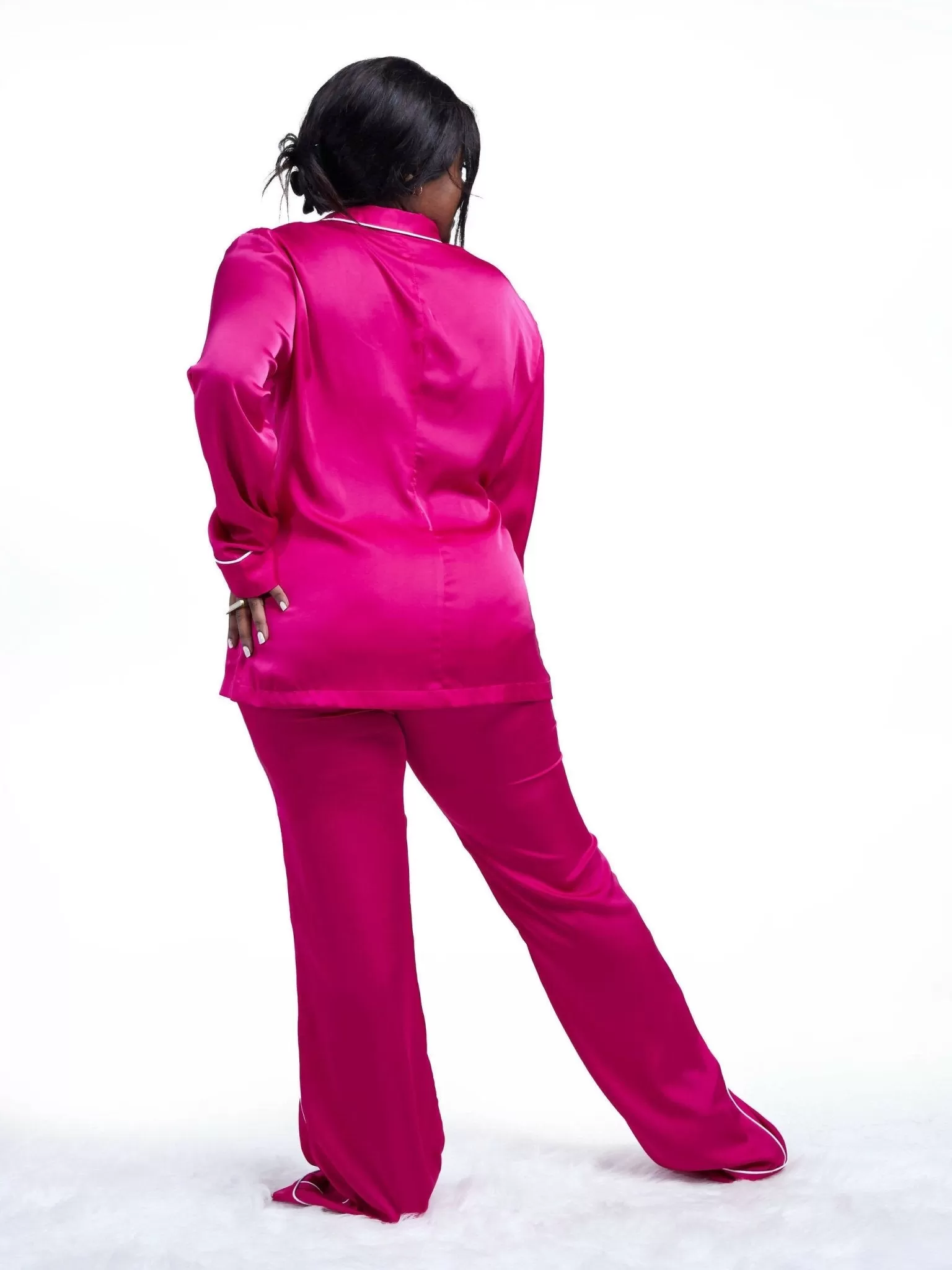 Fauza Design Silk Lounge Pant Sets - Fuschia