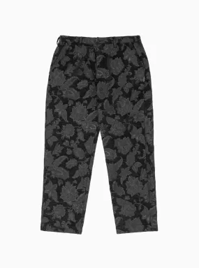 Floral Work Trousers Black