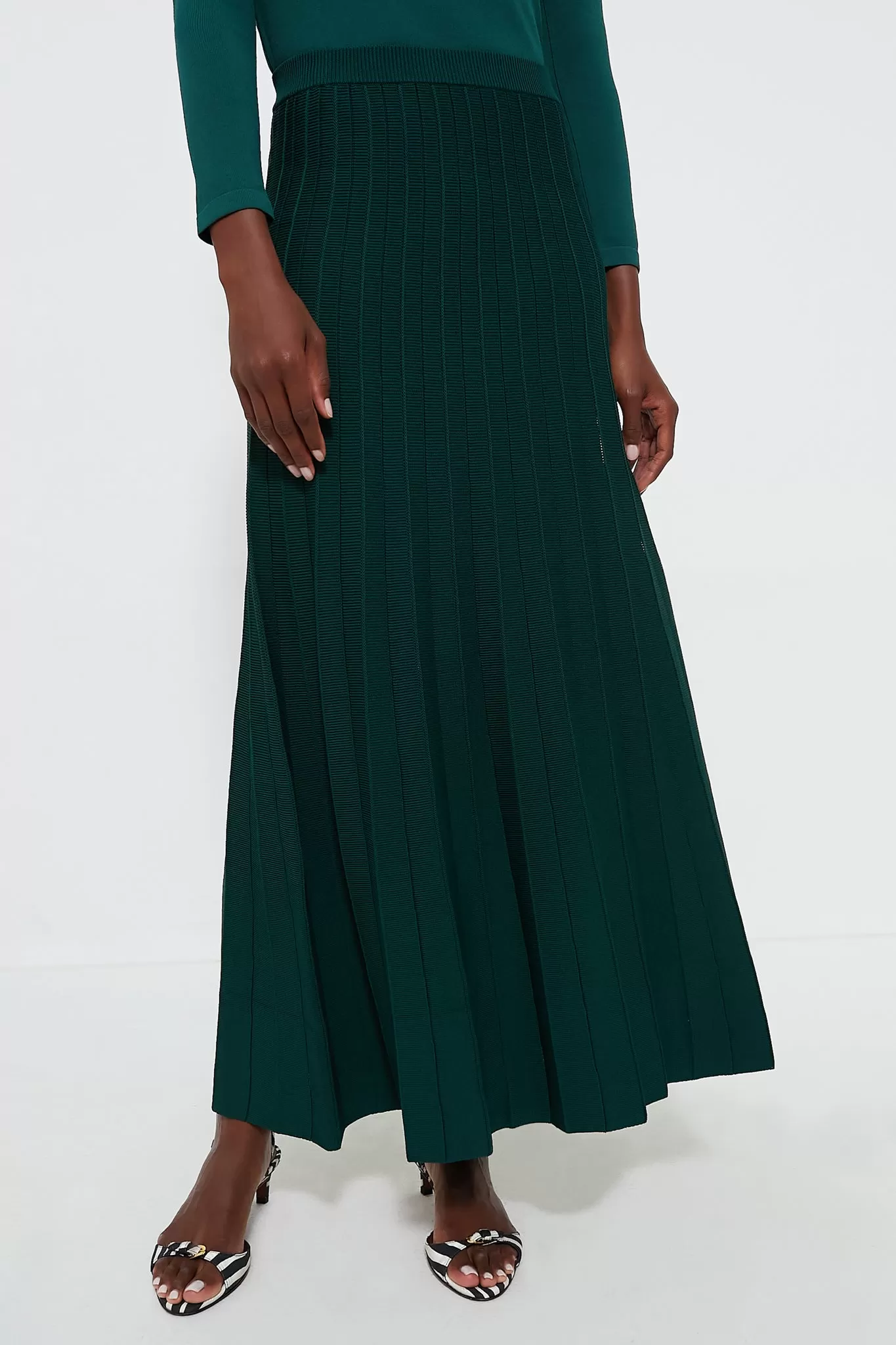 Forest Green Sigrid Midi Skirt