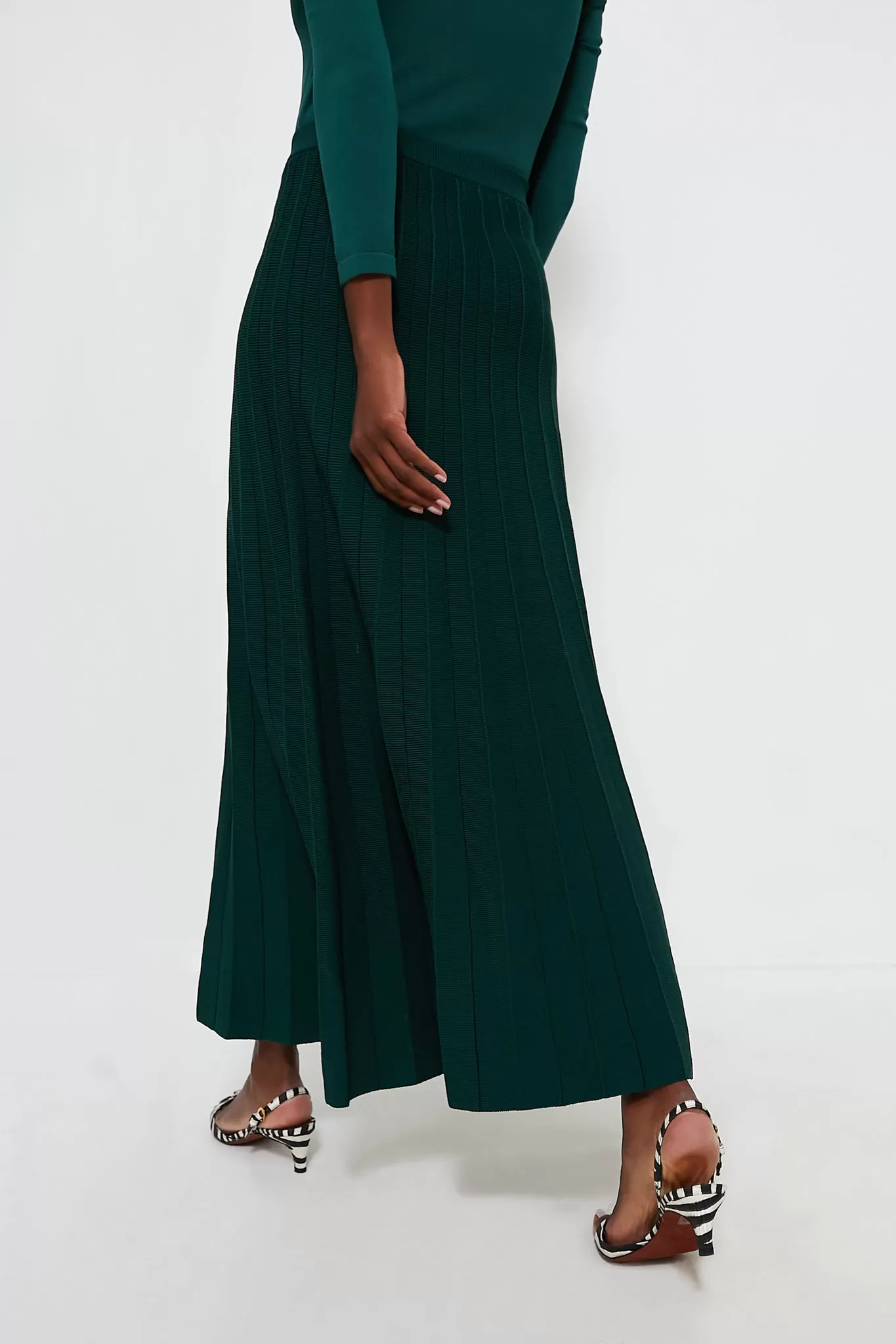 Forest Green Sigrid Midi Skirt