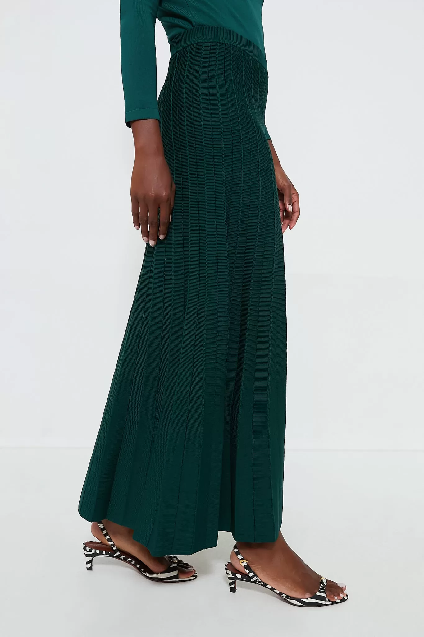 Forest Green Sigrid Midi Skirt