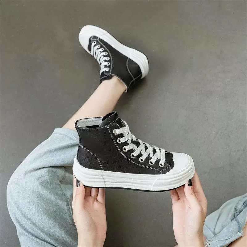 G31 Women's Casual Shoes - Leather High Top Sneakers