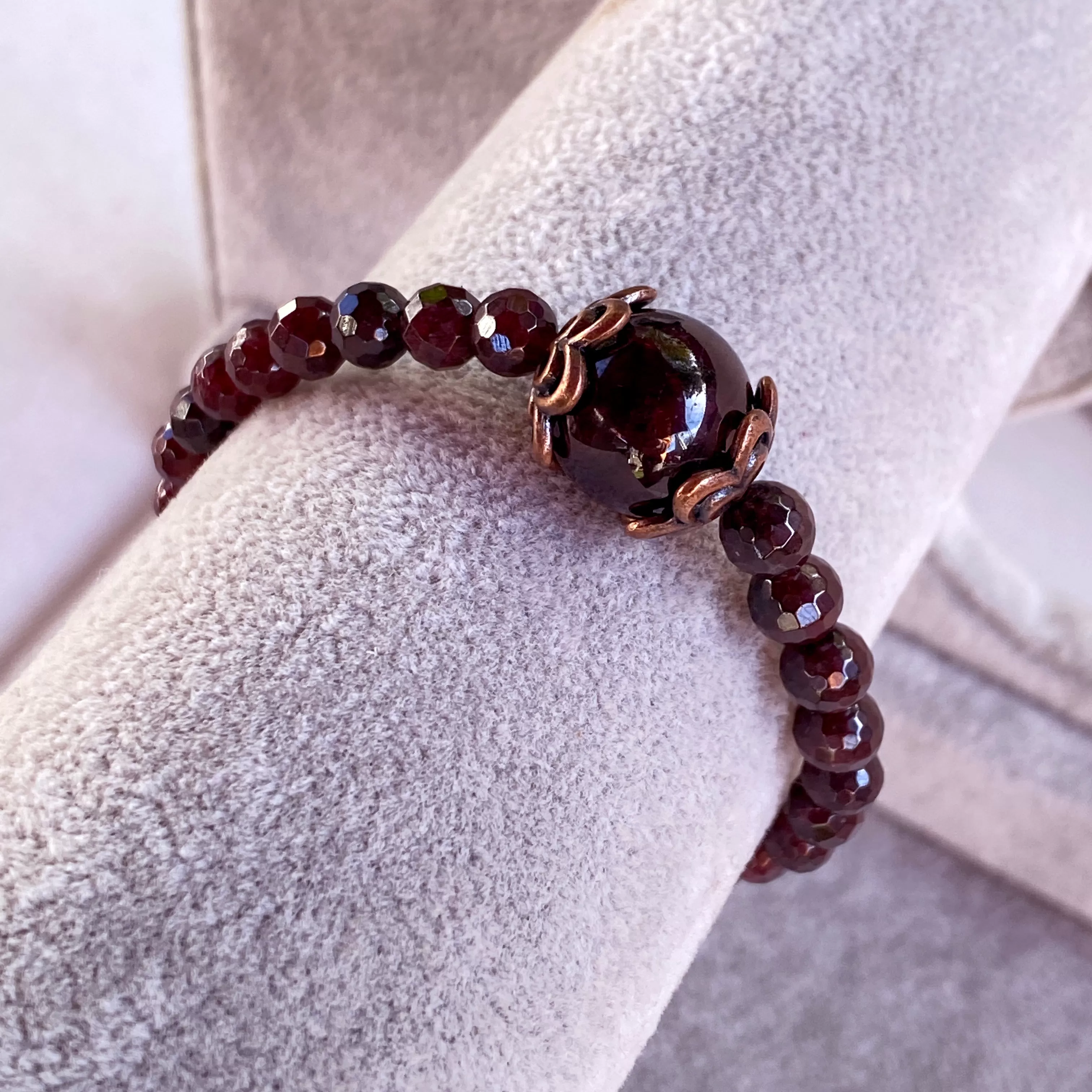 Garnet And Copper gemstone bracelets