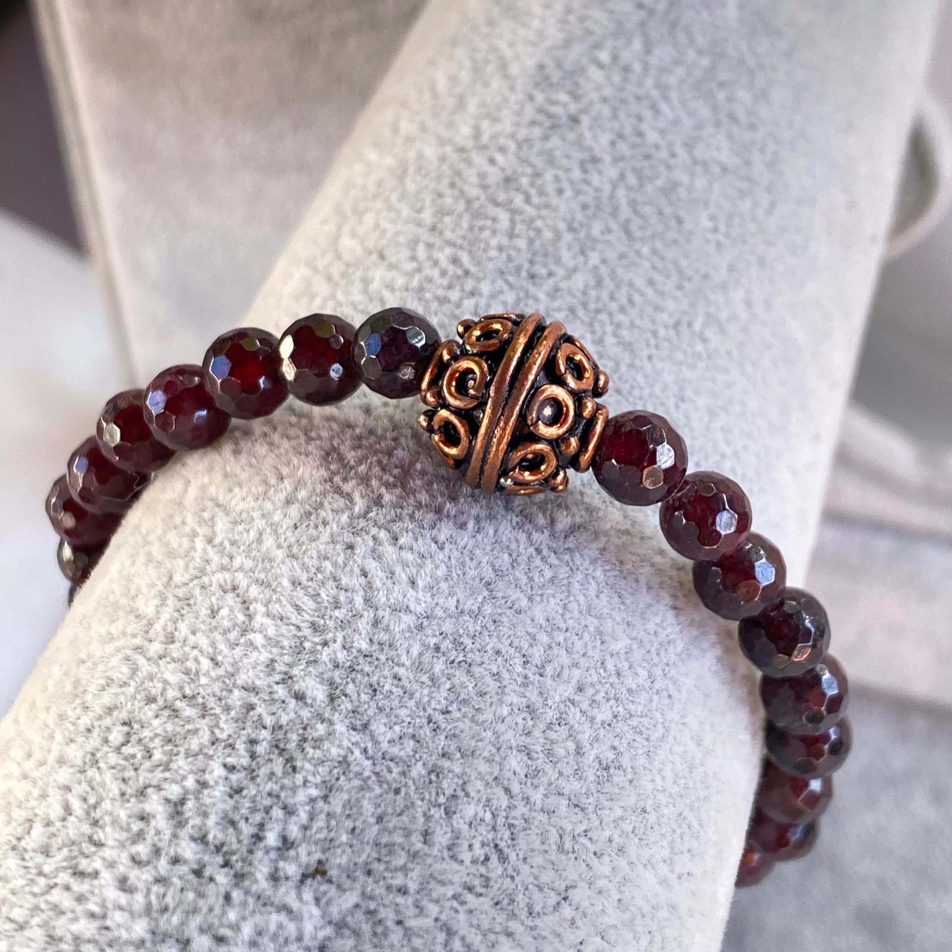 Garnet And Copper gemstone bracelets