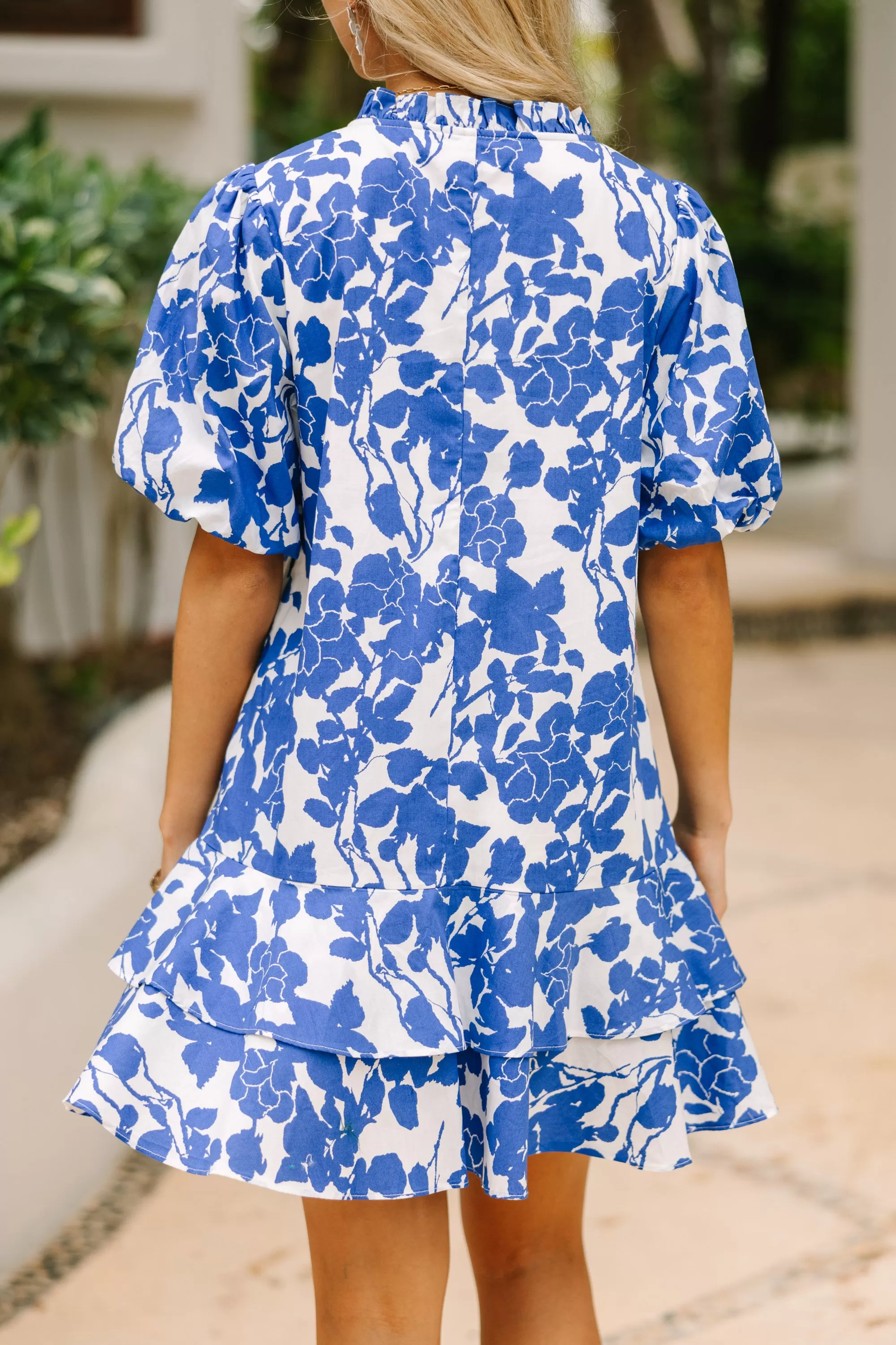 Get What You Love Blue Floral Dress