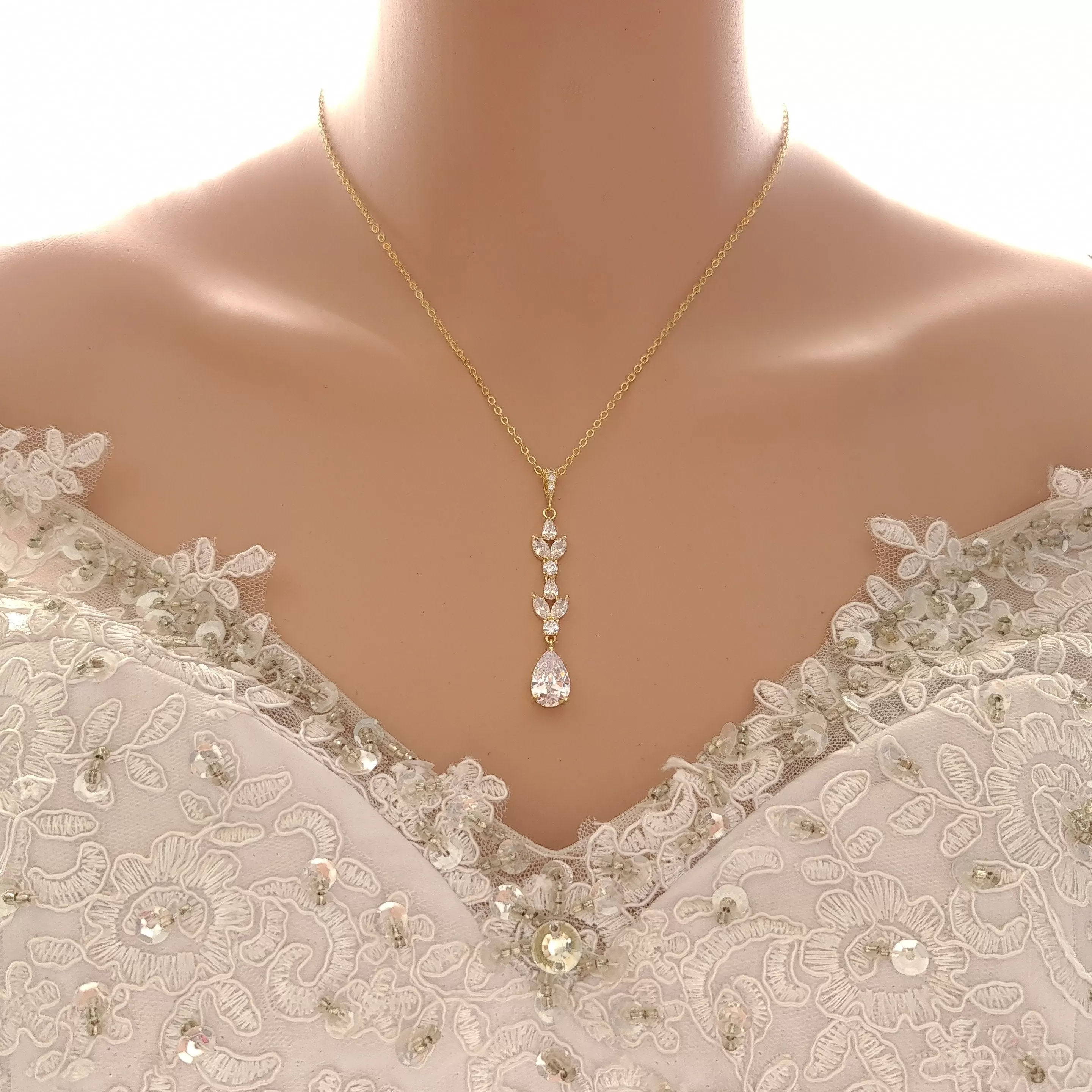 Gold Wedding Jewelry Set for Brides on Her Wedding Day-Anya