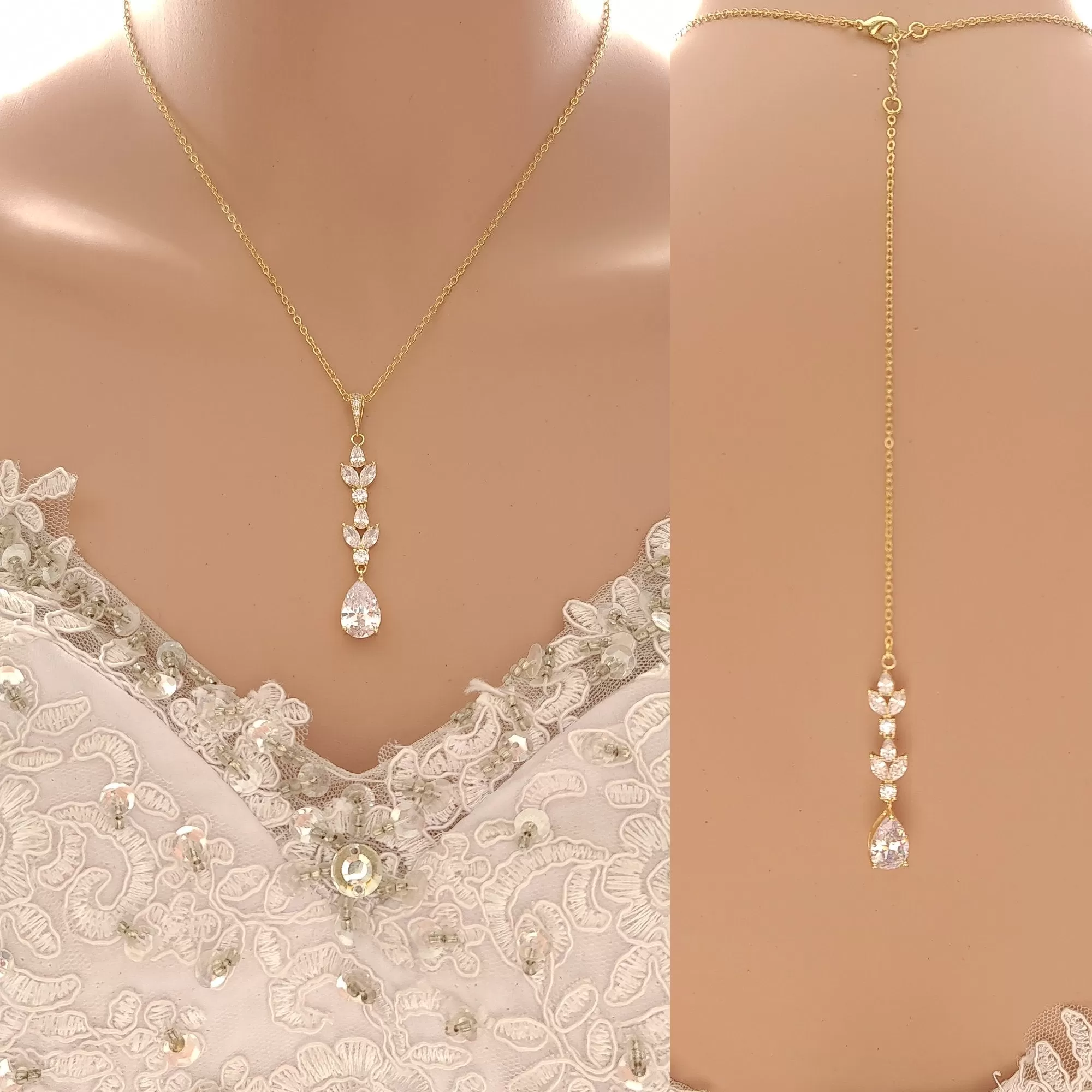 Gold Wedding Jewelry Set for Brides on Her Wedding Day-Anya