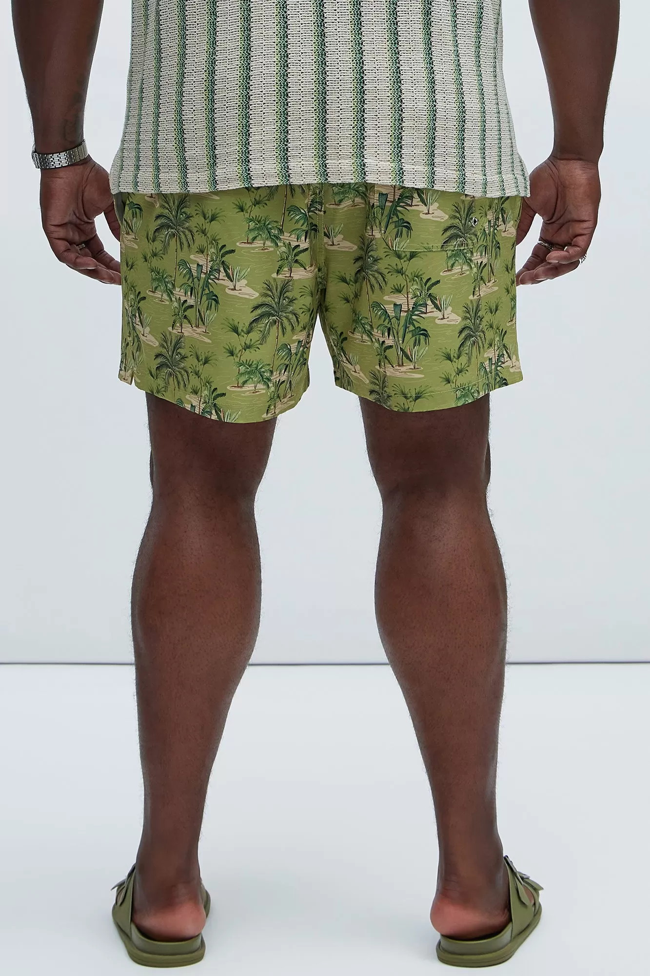 Graham Palm Swim Trunks - Green/combo