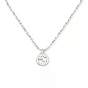 GUCCI POLISHED STERLING SILVER INTERLOCKING G PENDANT