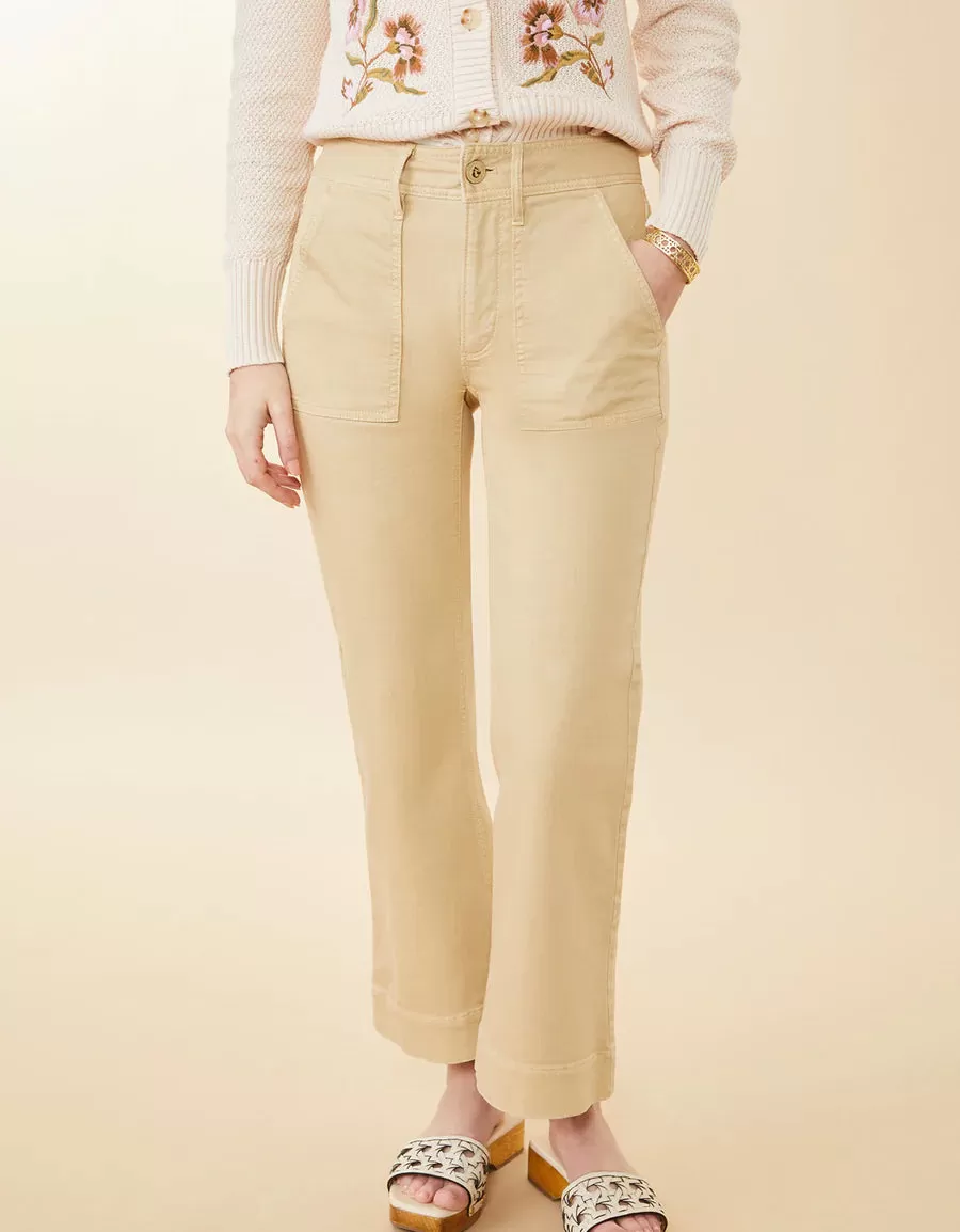 Howell Wide Leg Crop Jean - Khaki