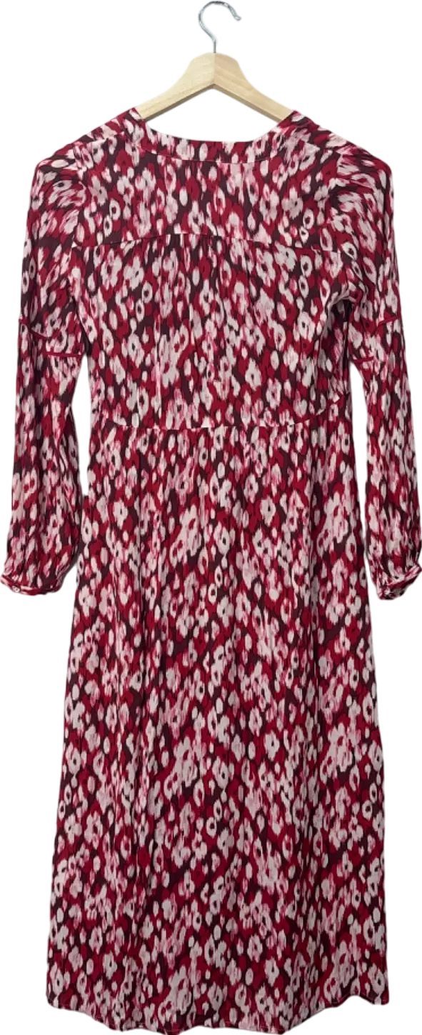 Hush Red Jinni Midi Dress Ikat Floral Red UK Size 4