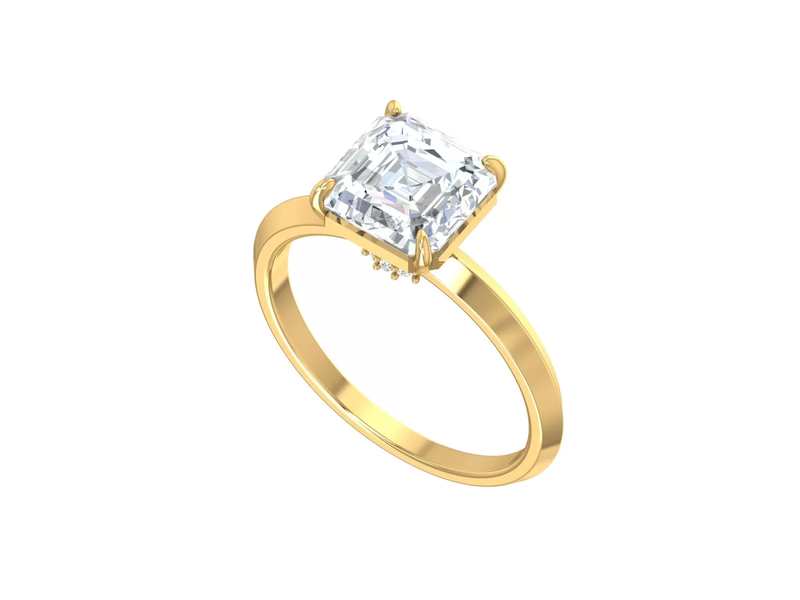 IGI CERTIFIED F/VVS1 3ct Asscher Cut Lab Created Diamond Engagement Ring