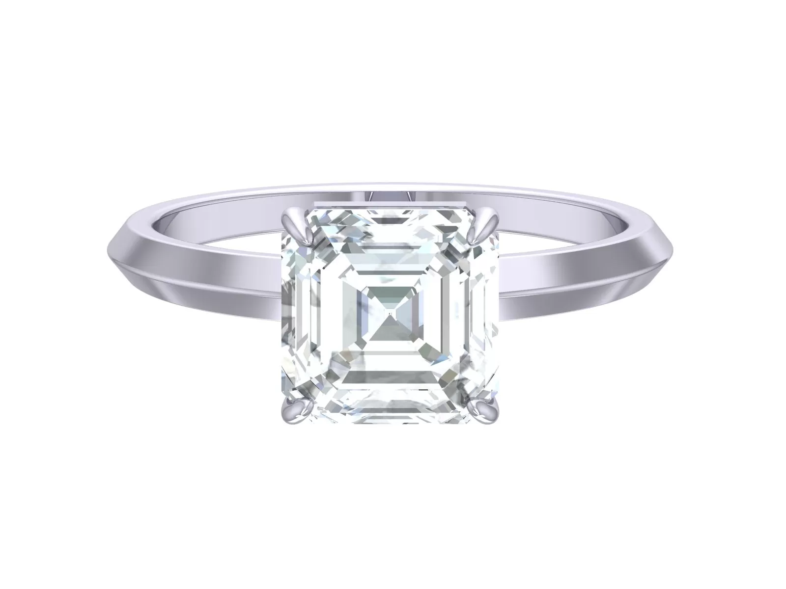 IGI CERTIFIED F/VVS1 3ct Asscher Cut Lab Created Diamond Engagement Ring