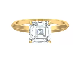 IGI CERTIFIED F/VVS1 3ct Asscher Cut Lab Created Diamond Engagement Ring