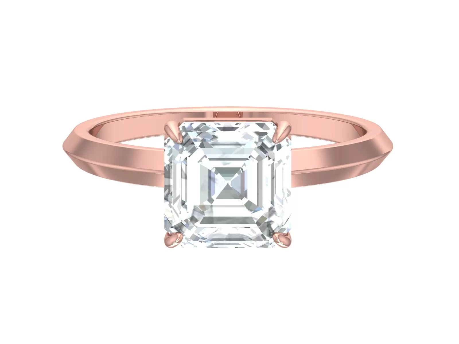 IGI CERTIFIED F/VVS1 3ct Asscher Cut Lab Created Diamond Engagement Ring