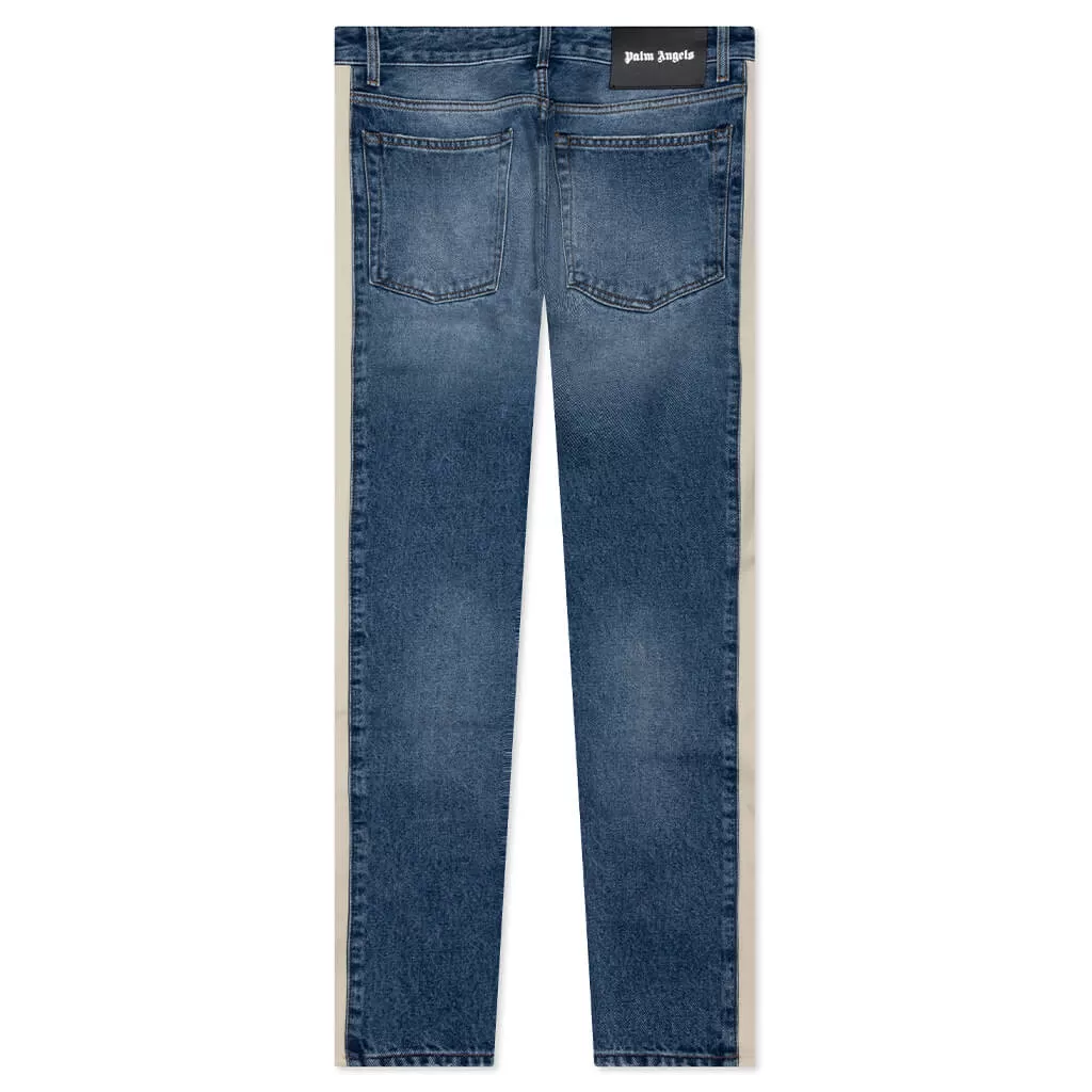 Indigo Track Denim Pants - Light Blue