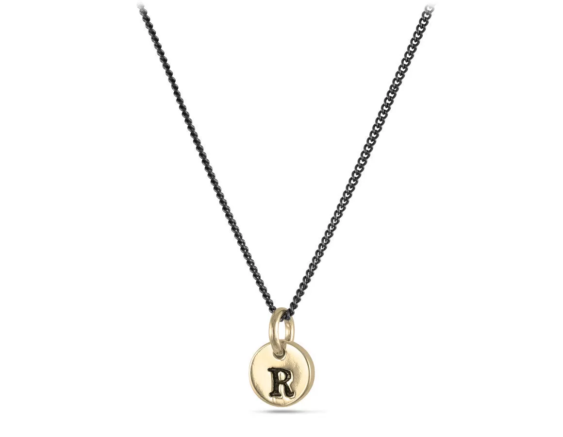 Initial Charm Necklace - Bronze