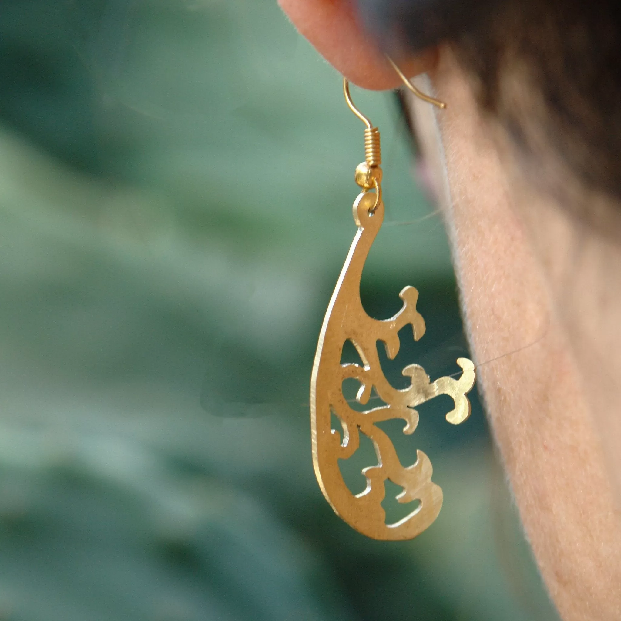 Intricate Curved Tree Earrings | Olive Tree Inspired Jewelry from Palestinian Women Artisans