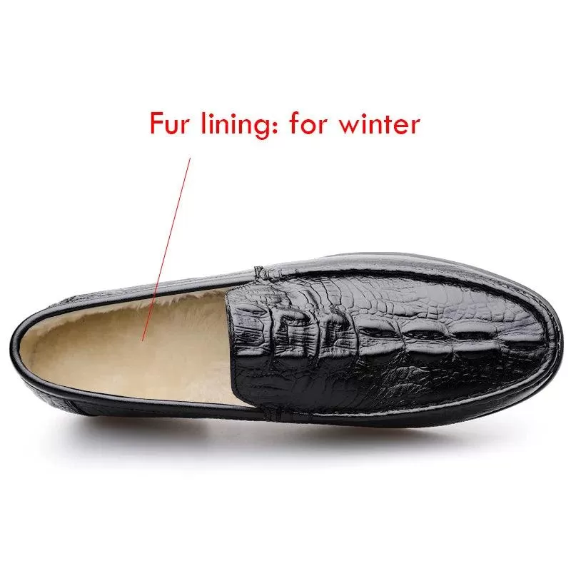 Italian Leather Loafer: TX352 Men's Formal Moccasins Casual Shoes