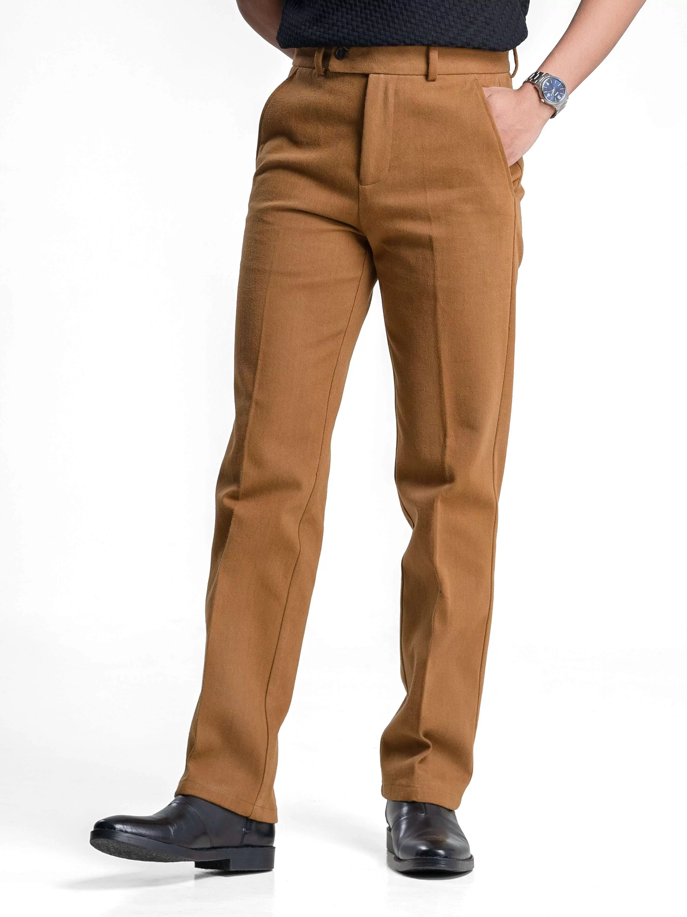 Jose Straight Cut Trousers - Coffee