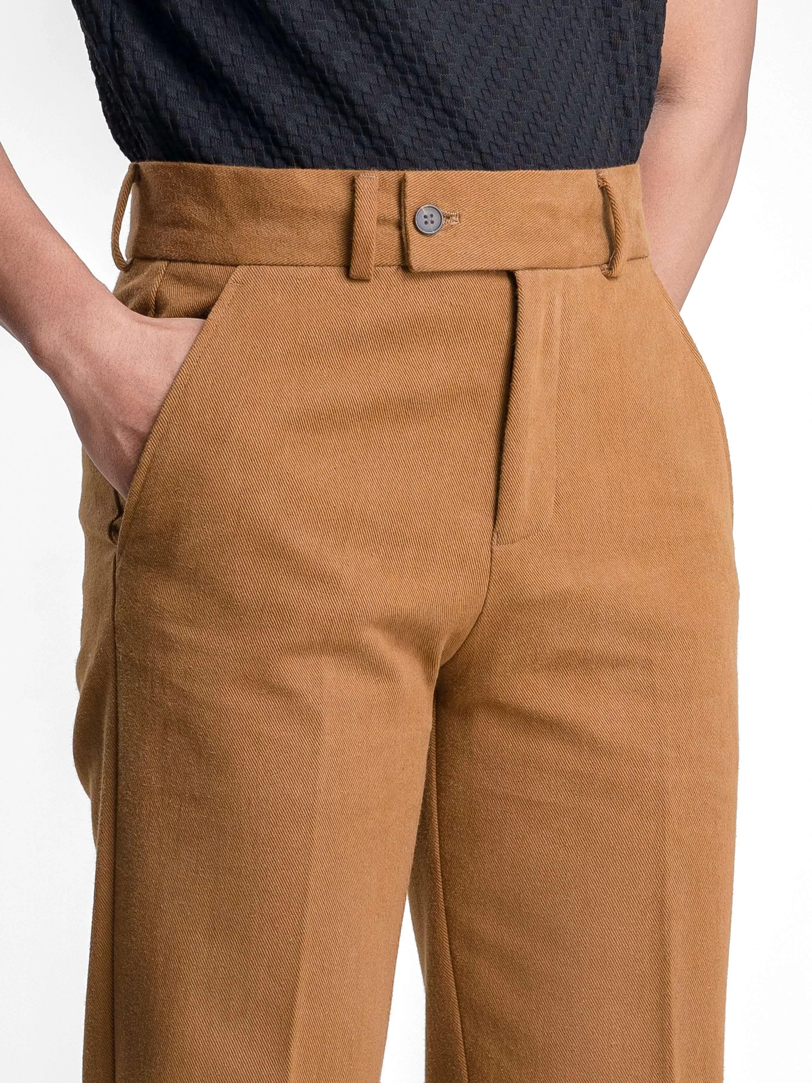 Jose Straight Cut Trousers - Coffee