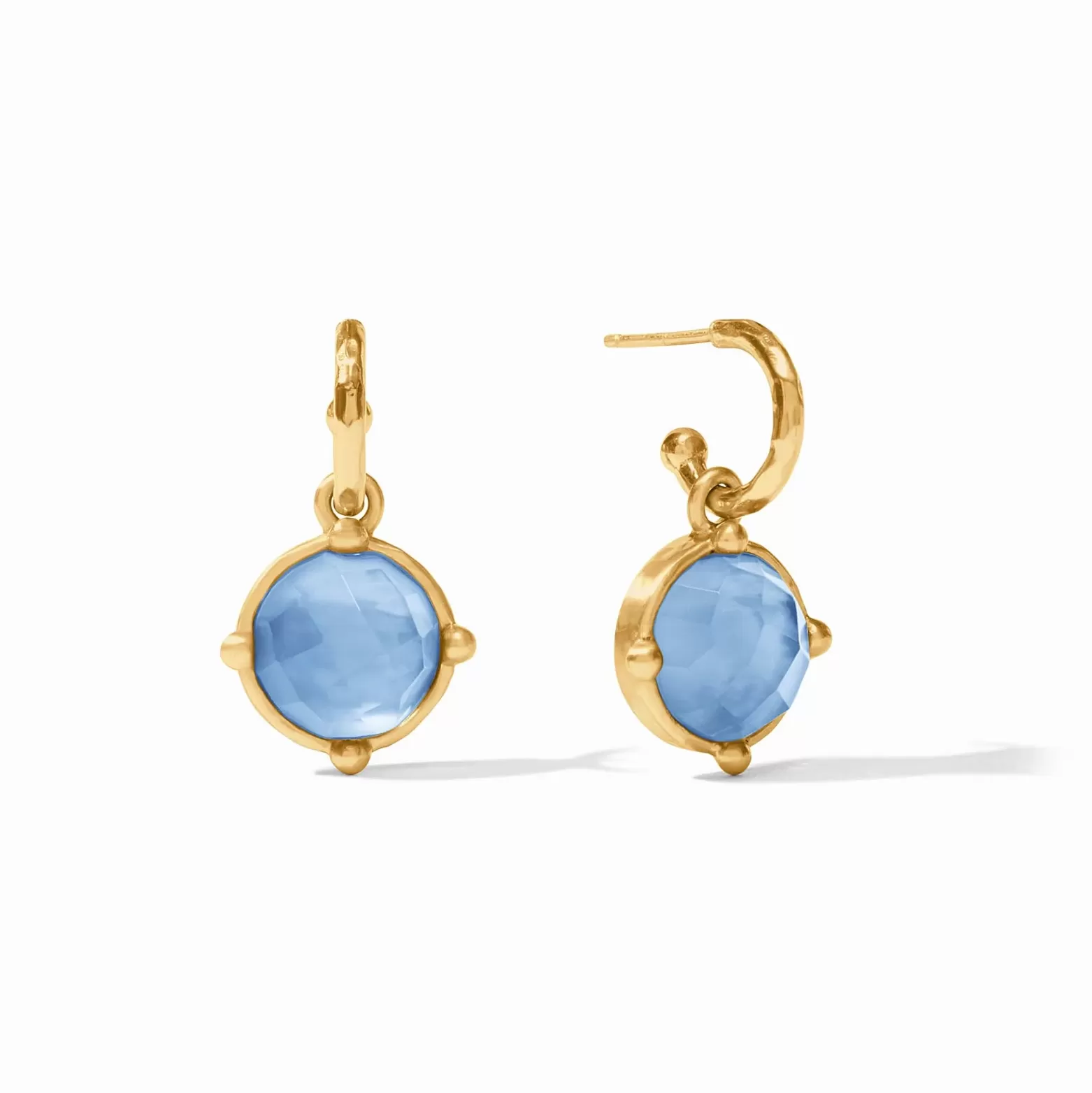 Julie Vos Honeybee Hoop & Charm Earring, Chalcedony Blue