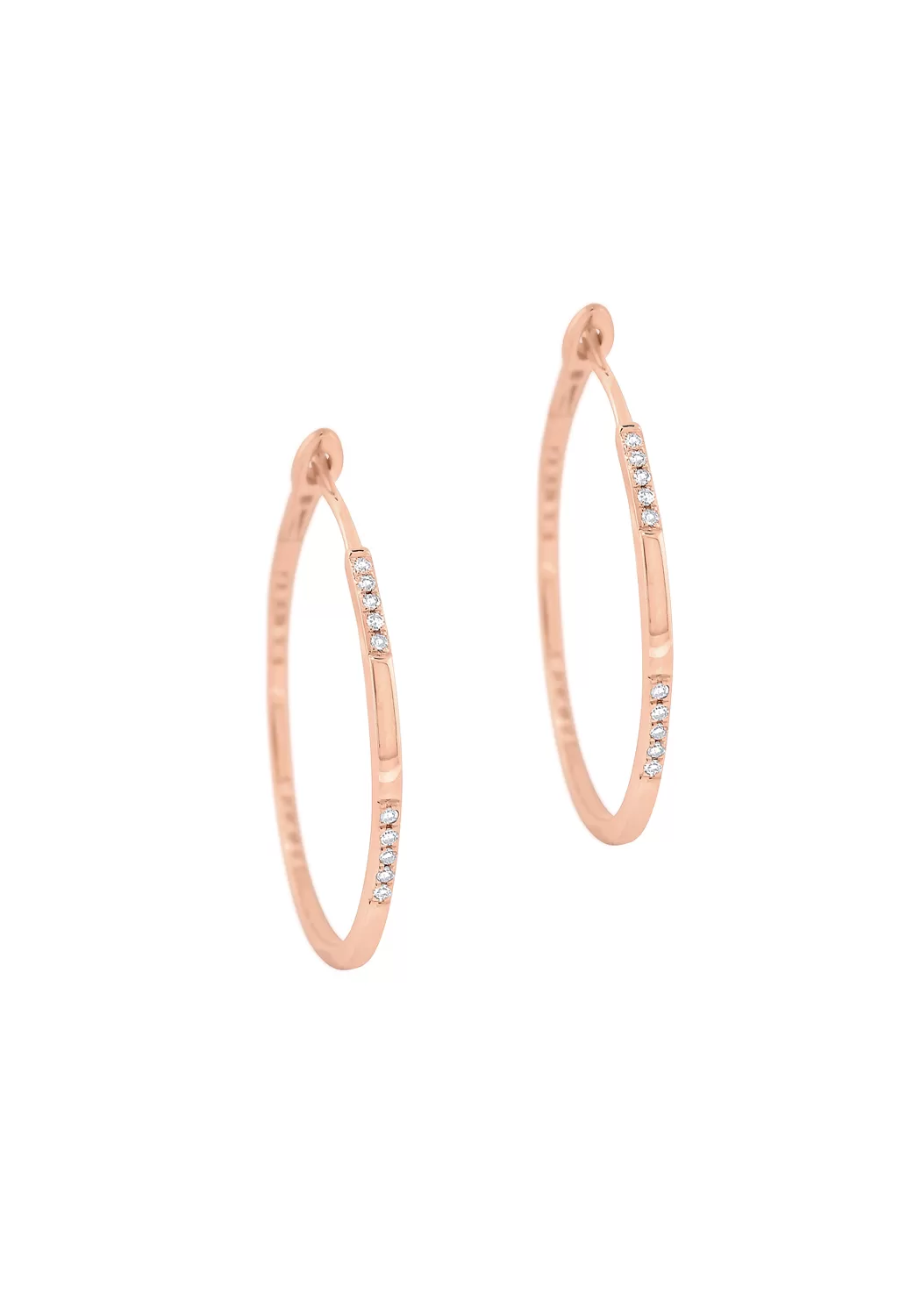 KC Designs 14KYG Medium Diamond Hoop Earrings