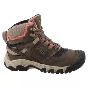 Keen Womens Boots Ridge Flex Mid WP Lace-Up Ankle Hiking Leather Textile - UK 7.5