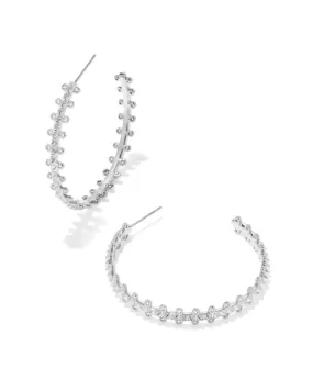 Kendra Scott Jada Silver White Crystal Hoop Earrings