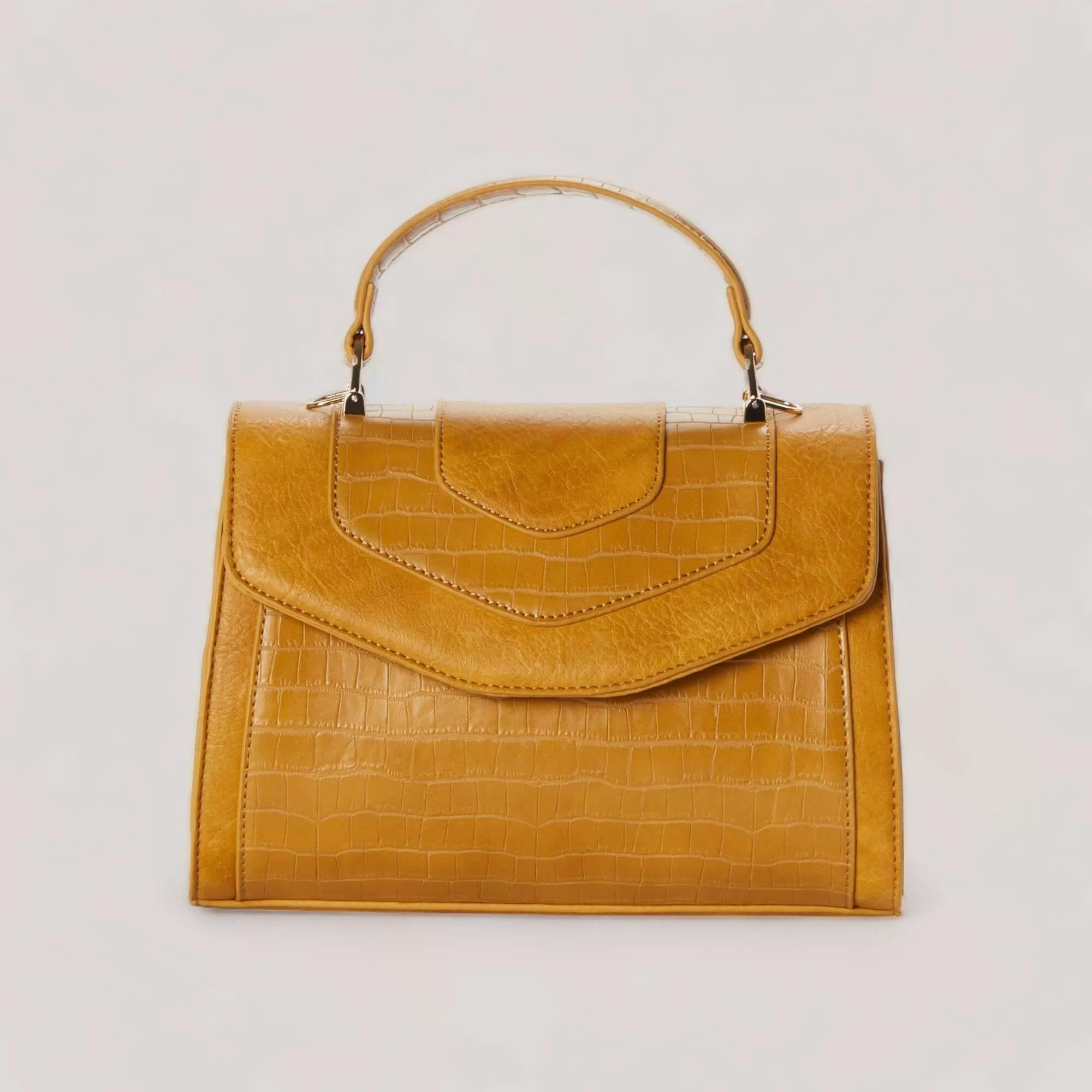 KENNEDY | Saffron Croco Trim Mini Satchel