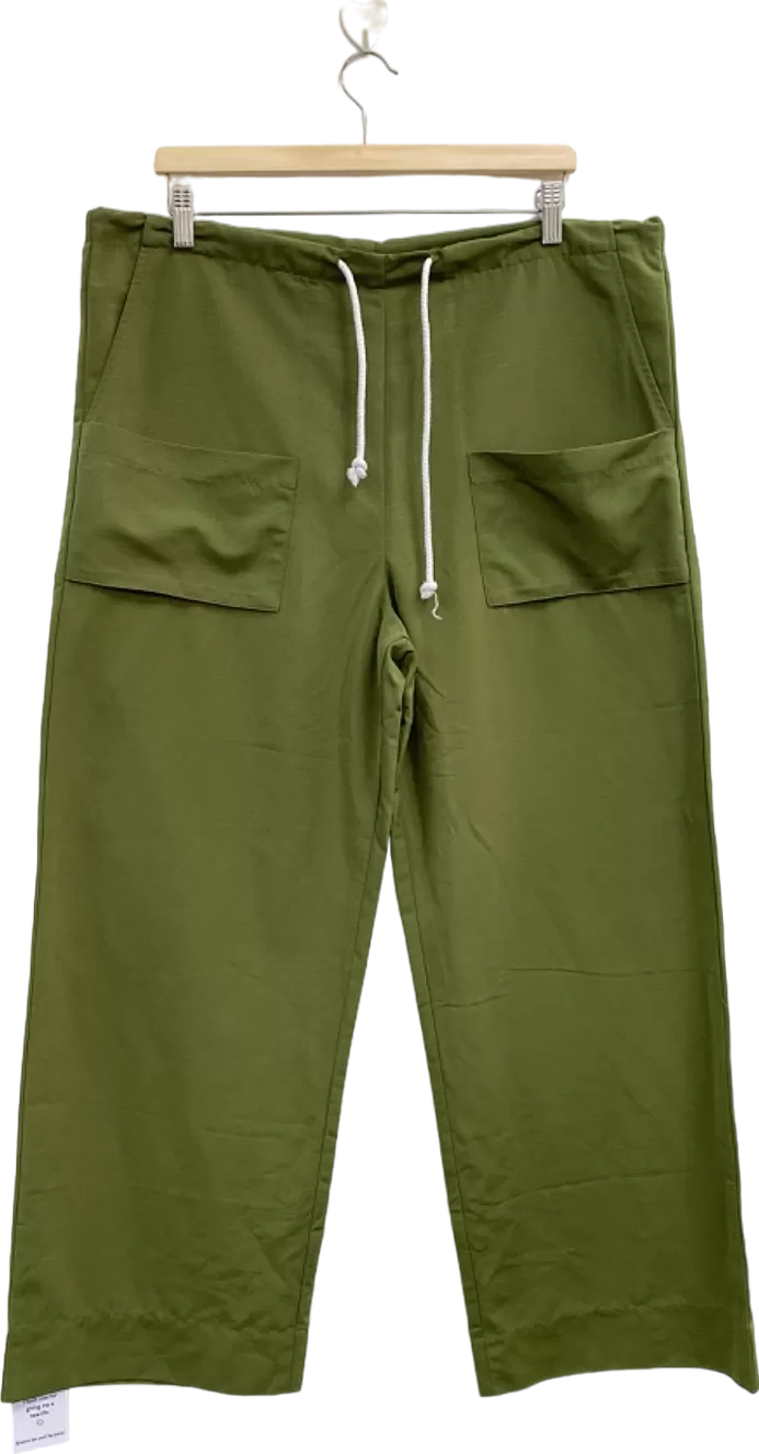 Local European Green Drawstring Trousers UK M