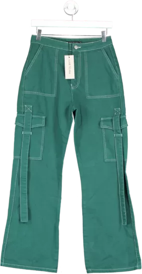 luxe to kill Green Denim Tassel Trousers In Teal UK 8