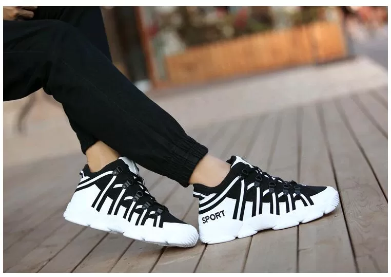 Men Casual Walking Breathable Lace-Up Shoes