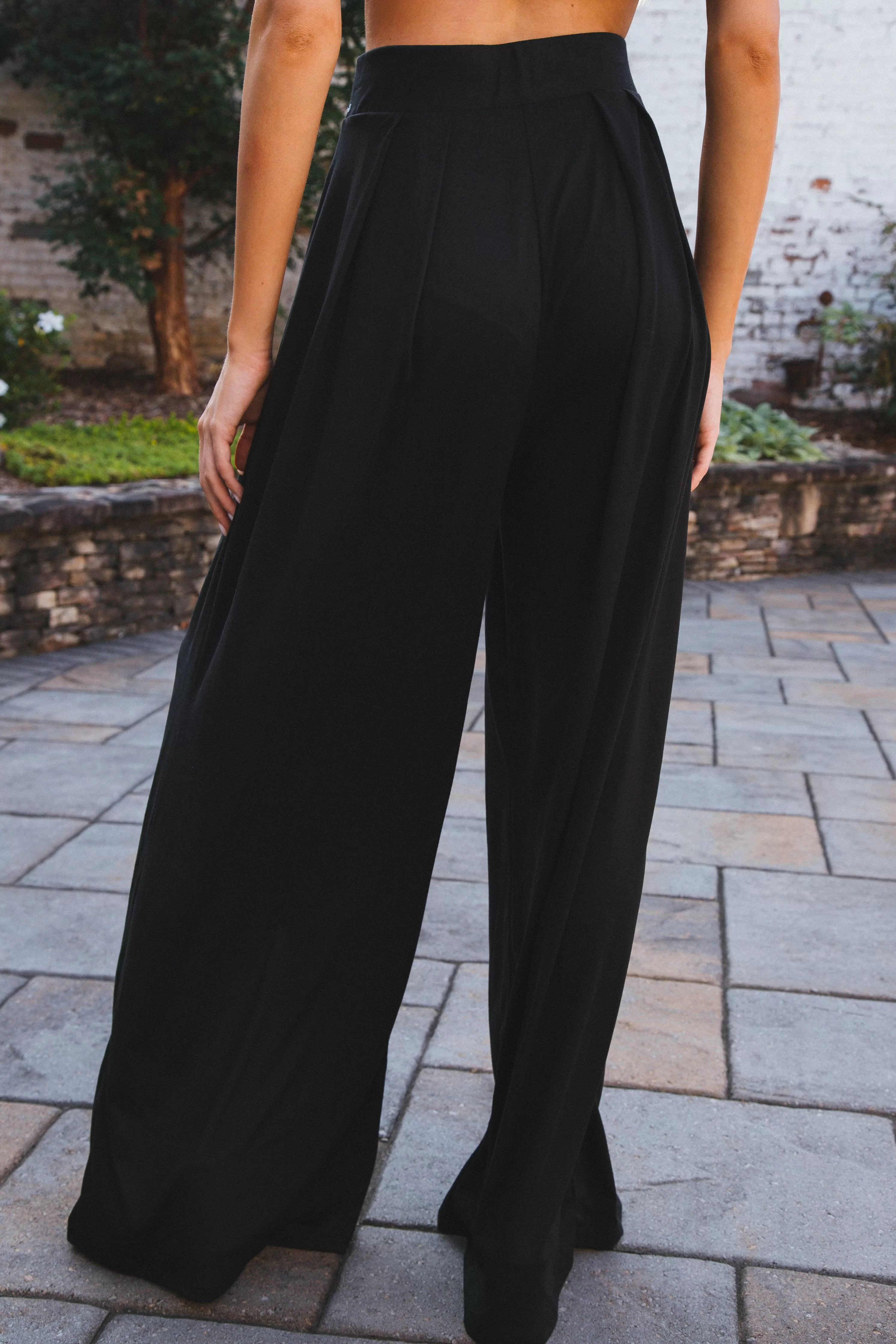 Midnight Shade Wide Leg Pants, Black