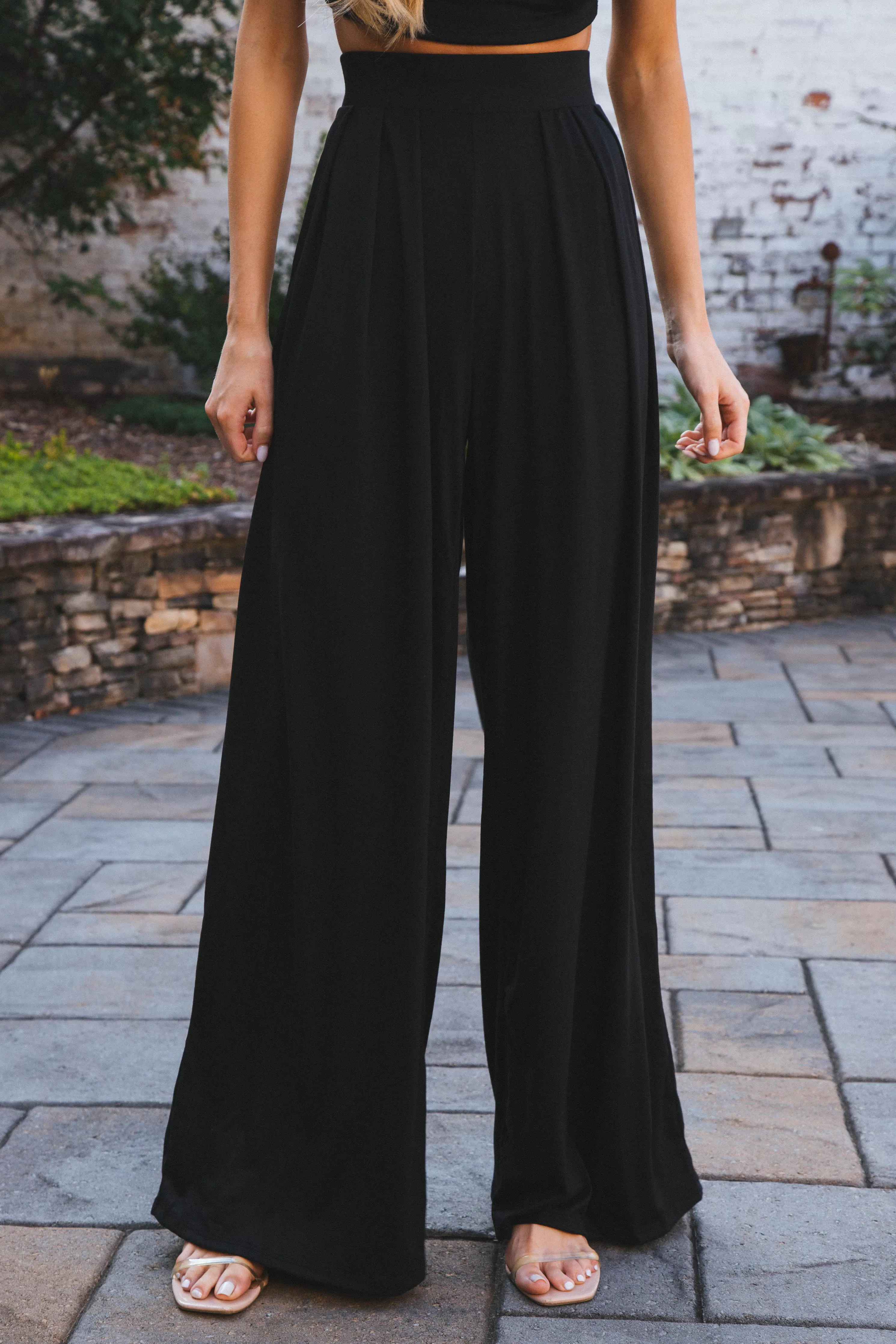 Midnight Shade Wide Leg Pants, Black