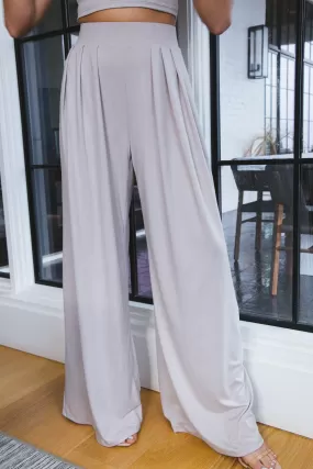 Midnight Shade Wide Leg Pants, Oatmeal