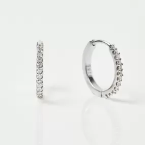 Mini Huggie Hoops in Diamond