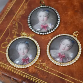 Miniature Portrait - Large Round - Madame de Pompadour