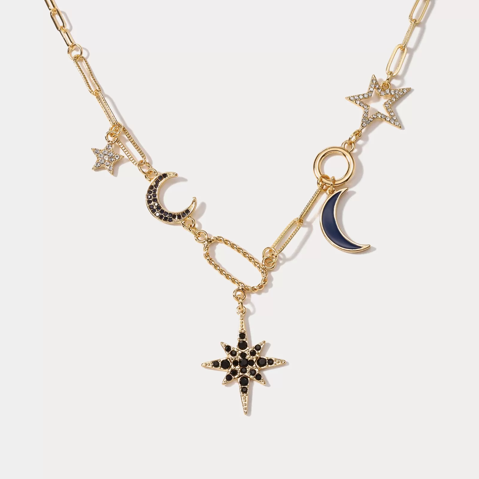 Moon Star Diamond Necklace