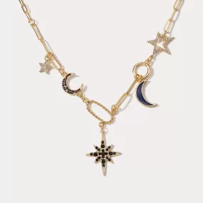 Moon Star Diamond Necklace