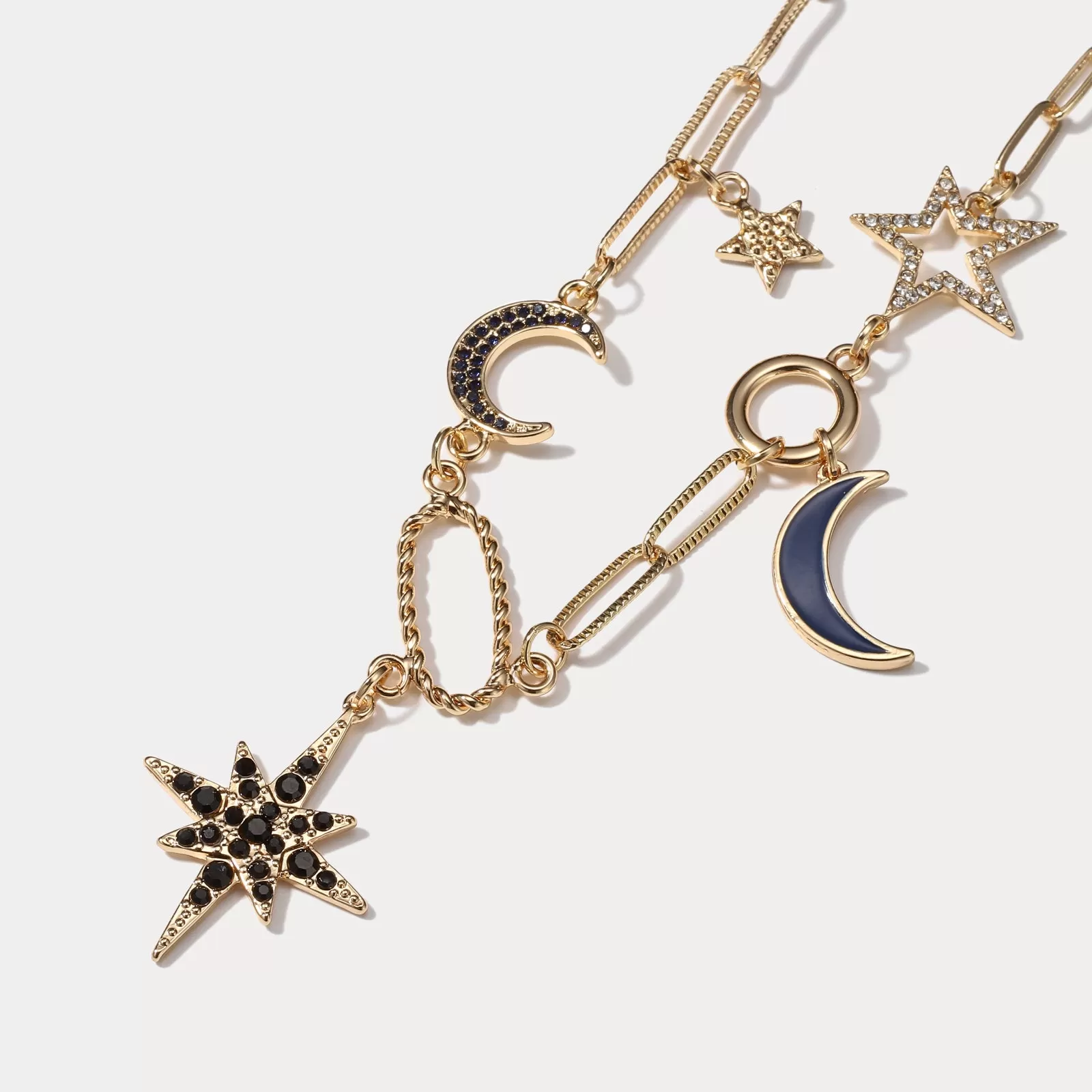 Moon Star Diamond Necklace