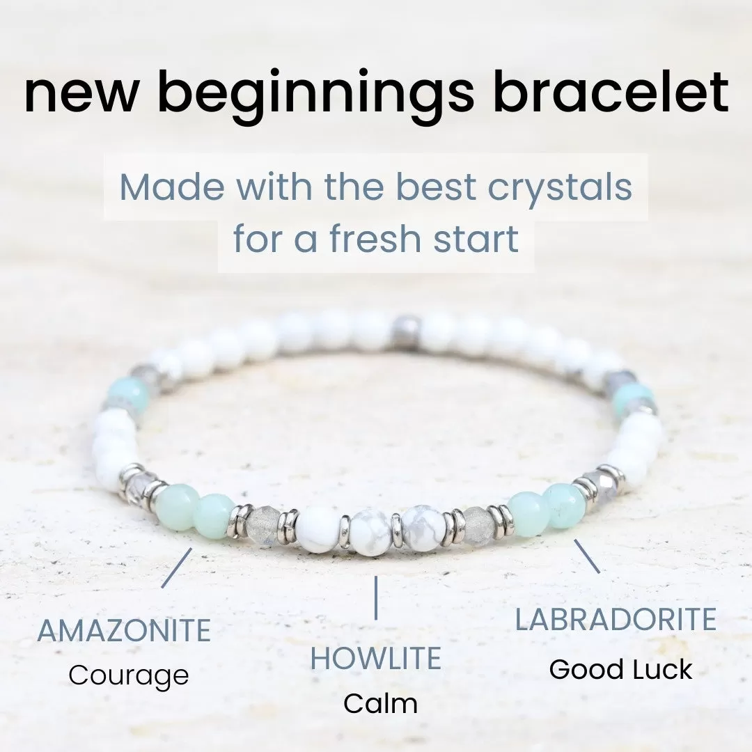 New Beginnings Howlite Amazonite and Labradorite Delicate Bracelet