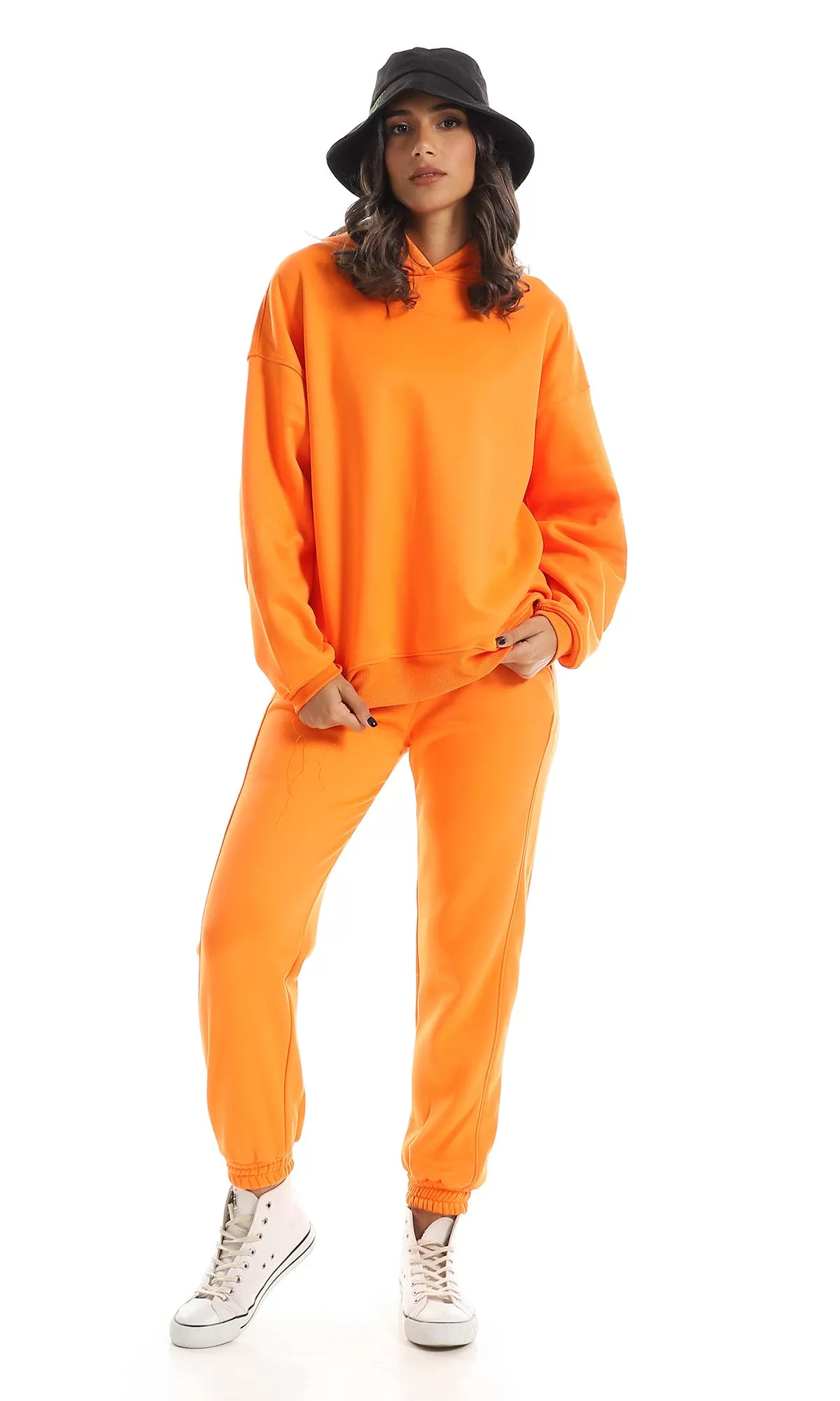 O156651 Internal Fleece & Elastic Hem Orange Jogger